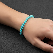 Bracciale turchese perle - bracciale, 6mm