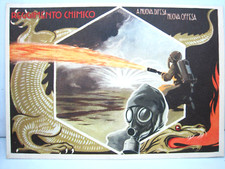 CARTOLINA MILITARE-REGGIMENTO CHIMICO LANCIAFIAMME "A NUOVA DIFESA NUOVA OFFESA"