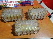 VINTAGE LOTTO 3 PLAFONIERE LAMPADA TETTO DA TETTO PARETE RETTANGOLARI 19X10,5 US