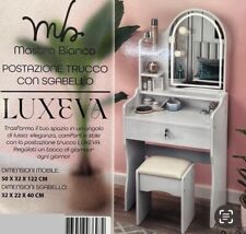 Toeletta trucco Bianco sgabello Moderno Specchio Con Luce Led Touch 3 Colori