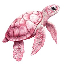 Wandtattoo rosa Schildkröte