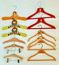 Lotto 12 grucce abbigliamento bambini legno stampelle vintage abiti bimbi