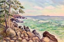Dipinto olio paesaggio marino