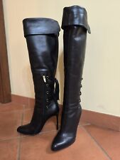 Stivali Cuissardes GIANVITO ROSSI con nappine-Nero-40-USATO-Come Nuovo