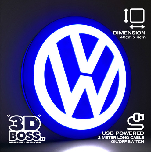 Insegna luminosa volkswagen - insegna,