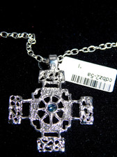 Collana in Argento Sterling 925 e catenina con pendente croce celtica di pietra