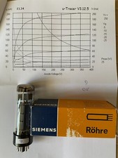 Valvola Vaacum Tube NOS Siemens EL34 6CA7 testata con misure