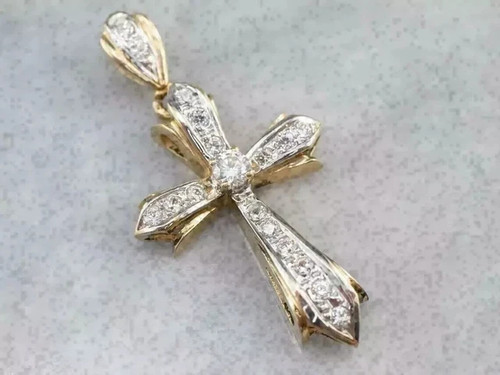 Ciondolo croce moissanite