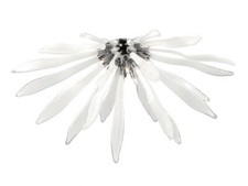 Lampadario Plafoniera da soffitto in vetro stile Murano moderna bianca 6 LUCI 