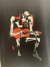 Vintage 90s Oswaldo Guayasamin Art T Shirt Ecuador Black Mens L? Painting Guitar