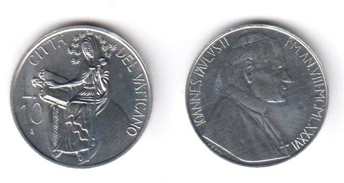 1986 vaticano lire giovanni - vaticano, 10