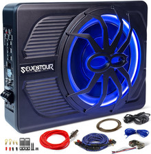 Subwoofer per auto 10" 800W slim sotto sedile con amplificatore integrato e luce led