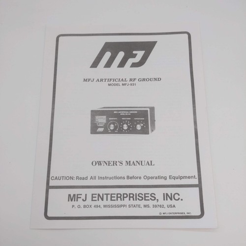 Mfj 931 manuale del - mfj-931,