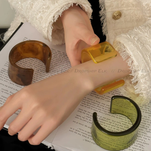 Bracciale largo resina - bracciale,
