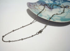 1pz base per collana 50cm in acciaio inox con perline 2,5mm colore argento scuro