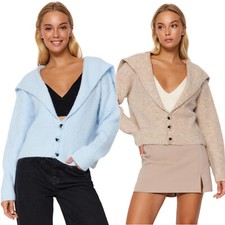 Cardigan donna maglione collo