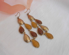 ORECCHINI firma LC LIZ CLAIBORNE per fori nei colori ambra/marrone/giallo