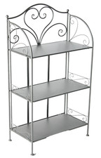 SCAFFALE METALLO 3 RIPIANI SALOTTO CUCINA BAGNO INGRESSO PIANTE NERO h102*50*27