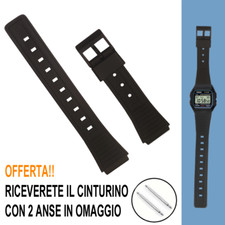 Ricambio Cinturino Orologio 18mm Nero Casio F91W F-91W F-91W-1YER Altri Orologi