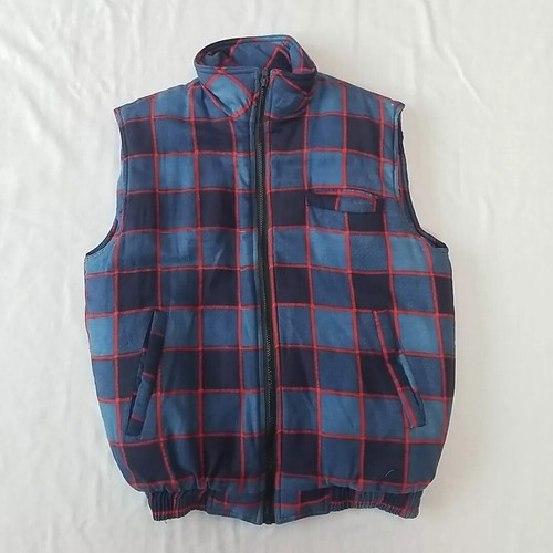 Gilet blu quadri stile - blu, a