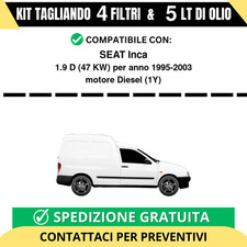 Tagliando per SEAT Inca 1.9 D 47 kw Diesel 1995-2003 - 5 Lt di olio + 4 Filtri
