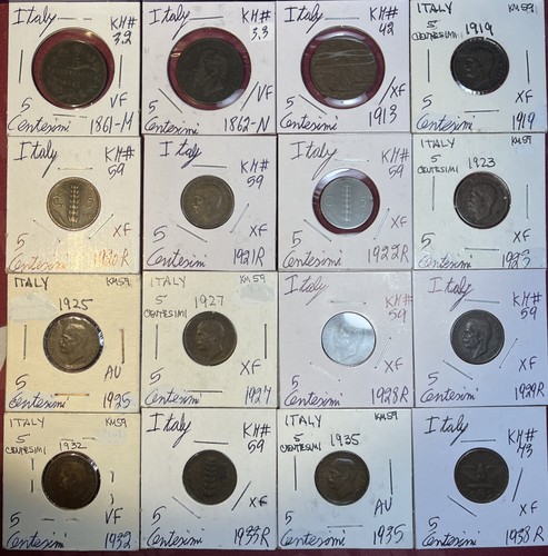 Lotto monete italia - lotto, 16