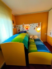 Doppio letto singolo struttura scorrevole con cassetti