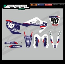 Kit Grafica MX Personalizzata Husqvarna TC FC 125 250 350 450 2019 2020 2021 Rosso Blu