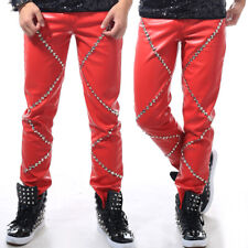 Uomo Similpelle Pantaloni