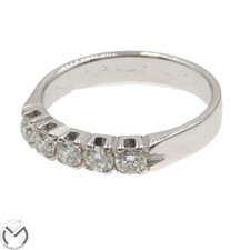 Anello in oro bianco 18 Kt 750 veretta diamanti 0,50 ct -772/ST-