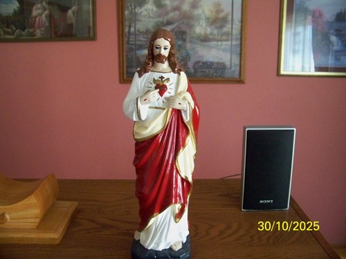 Statua vintage sacro cuore - statua,