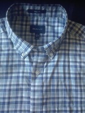 GANT CAMICIA UOMO manica lunga REGULAR cotone OXFORD quadri  L,