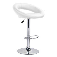 SGABELLO SOFT BAR CUCINA EFFETTO ECO PELLE BIANCO