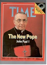 ALBINO LUCIANI THE NEW POPE JOHN PAUL I RARO magazine TIME September 4, 1978