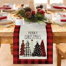Runner Da Tavola Natalizio Rosso, Tovaglia Runner Tavola Di Natale Moderno in Li