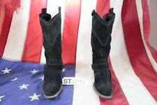 Stivali EDA (Cod. ST2097) USATO N.39 DONNA nappa nero texani cowboy fashion