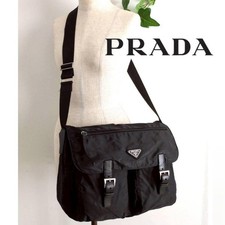 Borsa a tracolla Prada Messenger Bag nera nylon pelle unisex dal Giappone
