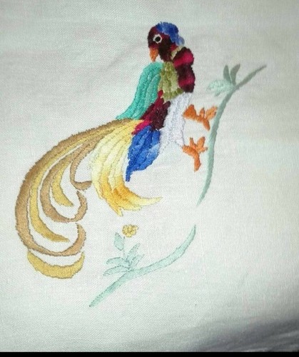 Tovaglia lino ricamata mano - tovaglia,