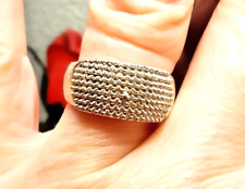 Anello con Zircone bianco misura 13 Fascia Fascione Ring Argento Nuovo