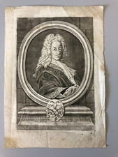 Antica incisione Inizio 700 Lorenz Heister 23,6x16,9 cm carta con filigrana