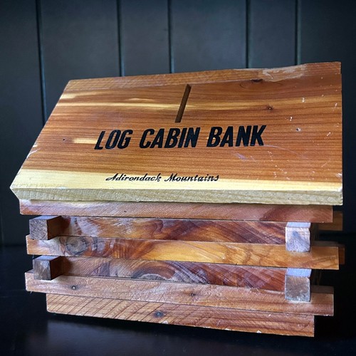 Log cabin bank adirondack - cabin,