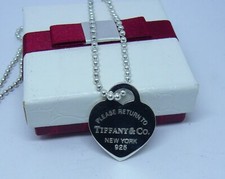 Tiffany & Co Collana Pallini 87cm Cuore Medio Argento Heart pendant usato