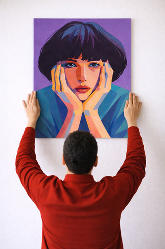 Quadro dipinto mano stranger - quadro,