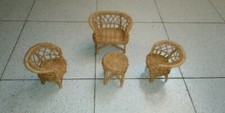 miniature casa di bambole set rattan 1/6 anni 80