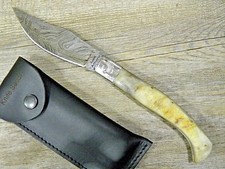 KNIFE COLTELLO 27 CM SARDEGNA SARDO MANICO CORNO MUFLONE ARBURESA ARBUS DAMASCO