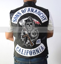 Sons Of Anarchy Bikers Gilet In Vera Pelle Per Bikers Della Strada | SOA