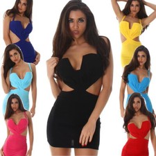 Donna Party Vestitino Canottiera Crisscross Soft Shell Sexy Erotico