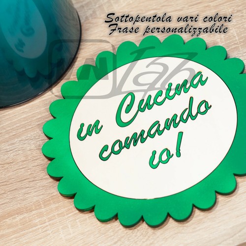 Sottopentola legno con - sottopentola, in