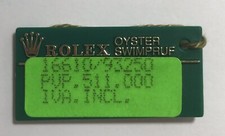 ROLEX Green Tag HANGTAG Oyster