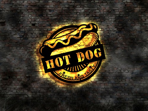 Quadro insegna hot dog - quadro,